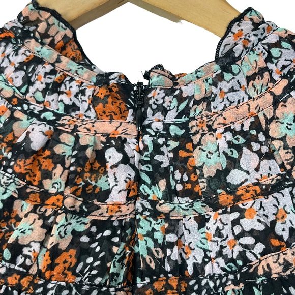 Topshop Floral Long Sleeve Mini Dress - Picture 8 of 11